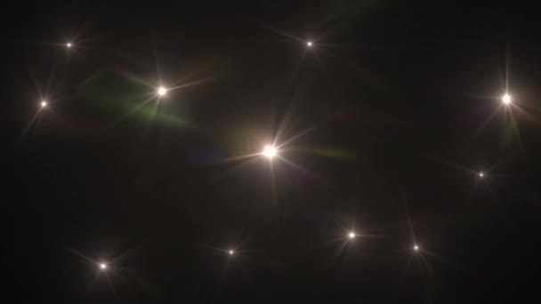 Abstrakcyjna Pętla Migoczący Złoty Migający Obiektyw Optyczny Rozbłyski Animacji Aparat — Wideo stockowe