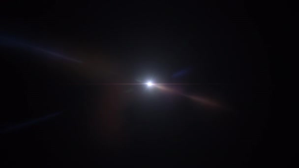 Lingkaran Abstrak Lingkaran Bintang Tengah Lensa Optik Putih Biru Menyala — Stok Video