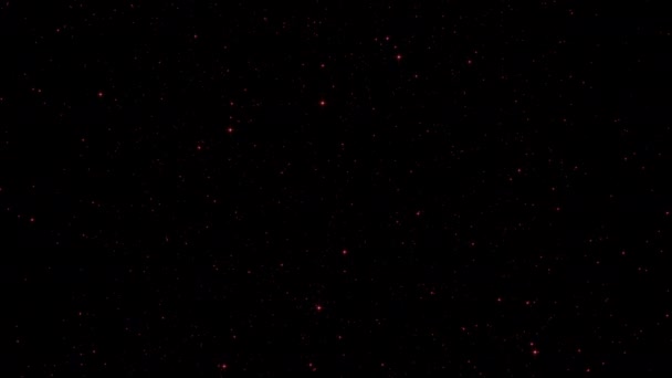 Schleife Glühen Orange Rote Sternenstaubpartikel Feuer Fallen Animaiton Auf Schwarzem — Stockvideo