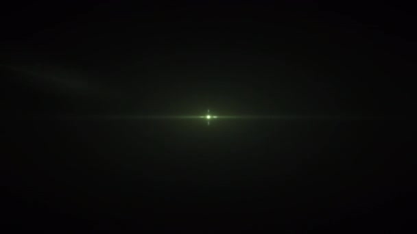 Abstrakt Loop Center Flimrande Golw Stjärna Grön Optisk Lins Facklor — Stockvideo