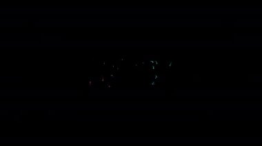 Yeni Normal renkli neon lazer metin animasyon hatası kara soyut arkaplan üzerinde sinematik başlık.