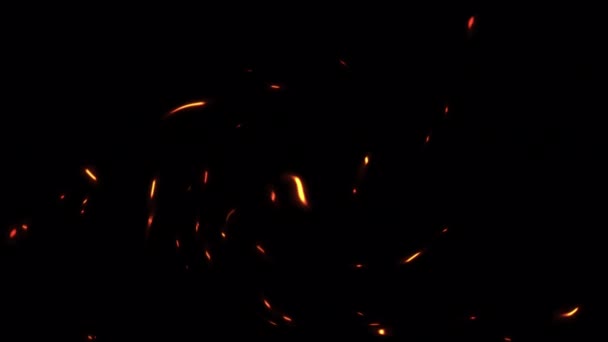 Abstrakte Nahtlose Schleife Glühen Feuerpartikel Aschefunken Aufsteigen Animationshintergrund Mit Transparentem — Stockvideo