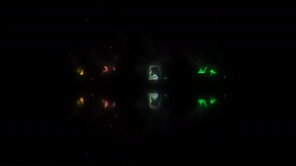 Gelukkig Nieuwjaar Kleurrijke Neon Laser Tekst Animatie Glitch Effect Filmische — Stockvideo