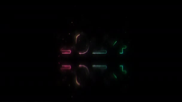 2024 Gott Nytt Färgglada Neon Laser Text Animation Glitch Effekt — Stockvideo