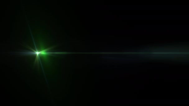 Explosão Brilho Estrela Verde Luz Lente Óptica Chama Brilho Arte — Vídeo de Stock