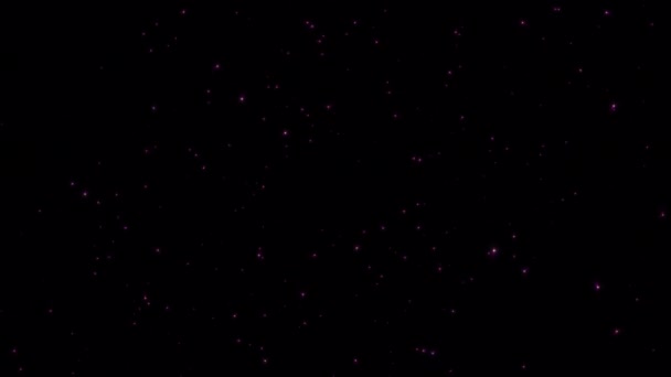 Abstrato Loop Brilho Rosa Roxo Estrelas Partículas Poeira Fluindo Animação — Vídeo de Stock