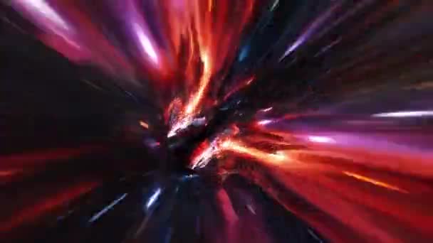 Αφηρημένη Βρόχο Πορτοκαλί Ροζ Υπερ Διαστημική Δίνη Πτήση Φουτουριστικό Sci — Αρχείο Βίντεο