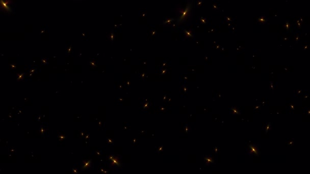 Abstract Loop Motion Shining Gold Stars Particles Pattern Animation Black — Stockvideo