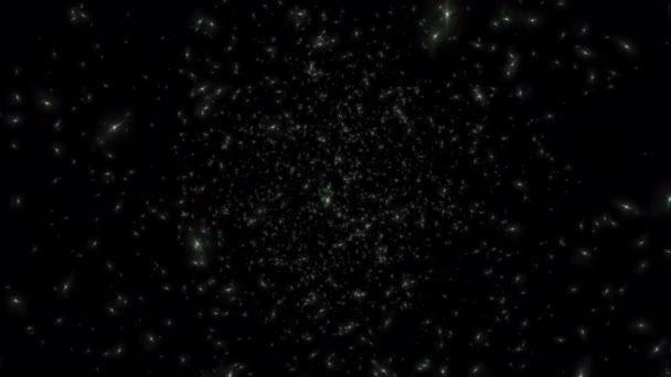 Schleife Glühen Grün Flackernde Sternenpartikel Die Animation Auf Schwarzem Abstrakten — Stockvideo