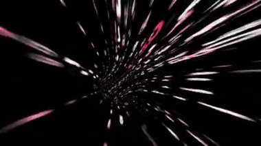 Siyah arkaplan canlandırma arkaplanındaki tünelde soyut döngü beyaz rastgele sayısal metin matris biçimi. 