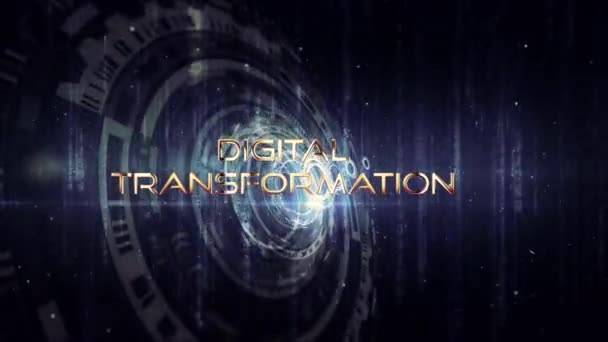 Digital Transformation Text Abstract Science Technology Futuristic Cinematic Title Background — Video Stock