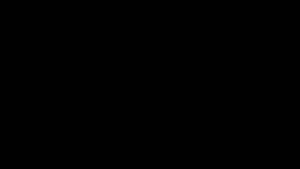 ナンバーゼログローピンクネオン抽象ライトニンググリッチテキストアニメーションブラック抽象背景 — ストック動画