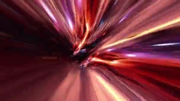 Lazo Abstracto Colorido Hiperespacio Vuelo Universo Galaxia Túnel Warp Animación — Vídeo de stock