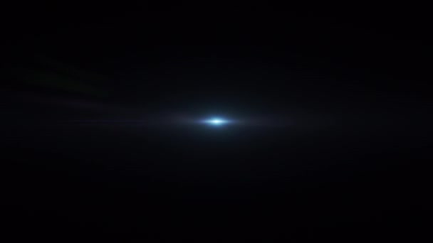 Boucle Centre Scintillant Bleu Étoiles Rayons Lumières Lentilles Optiques Fusées — Video