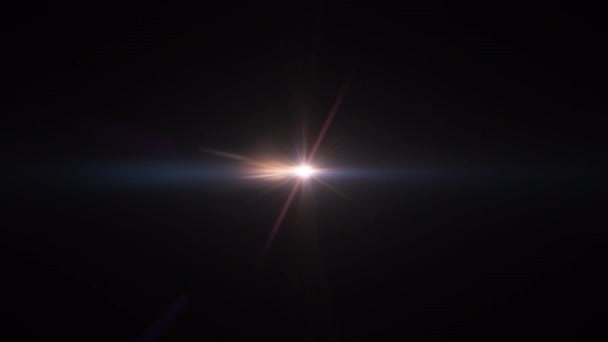 Abstraktní Smyčka Střed Zlaté Purpurově Modré Hvězdy Optické Světlice Zářit — Stock video