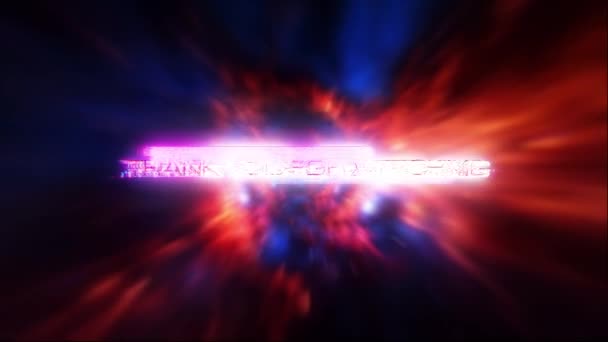Thank You Watching Pink Neon Text Abstract Sci Word Futuristic — Stock Video