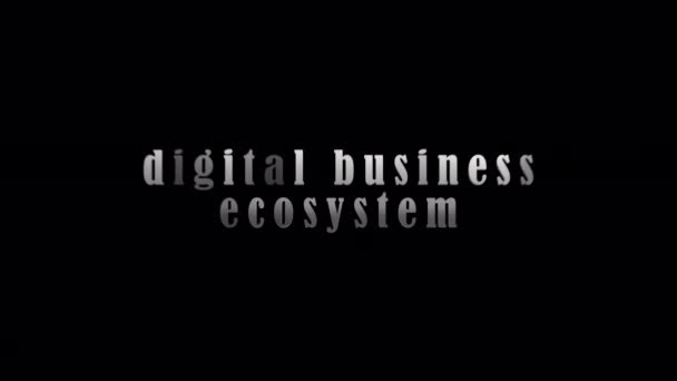 Digital Business System Eco Srebrny Tytuł Tekstowy Efektem Animacji Czarnym — Wideo stockowe