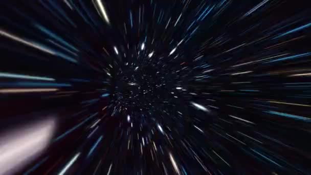 Abstrato Loop Azul Escuro Hiper Espaço Warp Voo Futurista Sci — Vídeo de Stock
