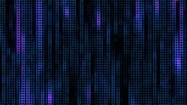 Абстрактная Петля Цифровая Технология Светится Розовым Голубым Цифровым Квадратным Кругом — стоковое видео