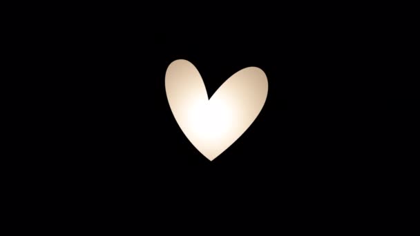 Abstraktní Animace Blikající Světelné Srdce Černém Pozadí Izolované Transparentní Video — Stock video