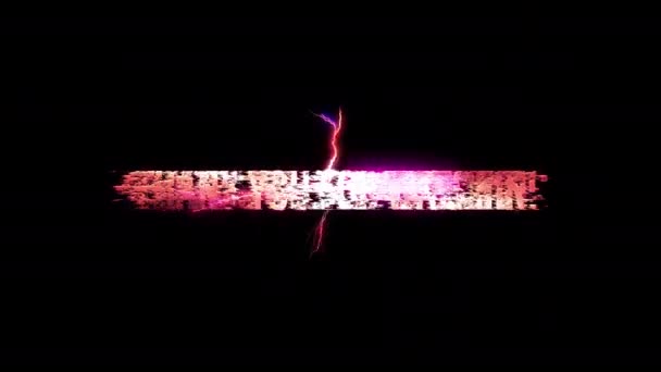 Thank You Watching Glow Pink Neon Abstract Lightning Glitch Text — Stock Video