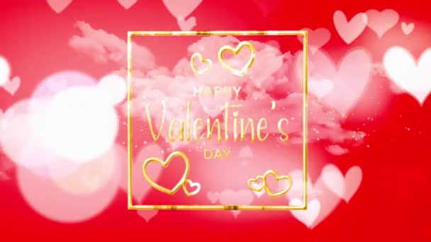 Happy Valentine Day Glitzernden Goldenen Text Animation Element Effekt Goldenem — Stockvideo