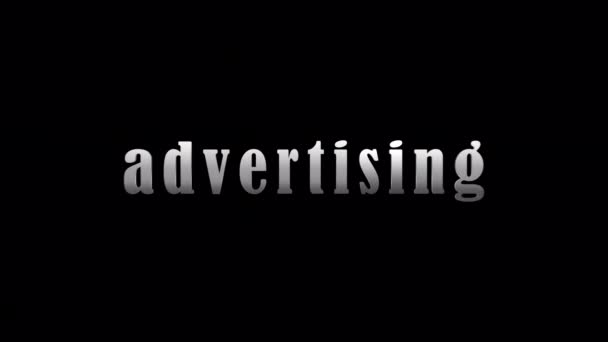 Рекламний Срібний Текст Ефектною Анімацією Чорному Абстрактному Тлі Ізольовано Допомогою — стокове відео
