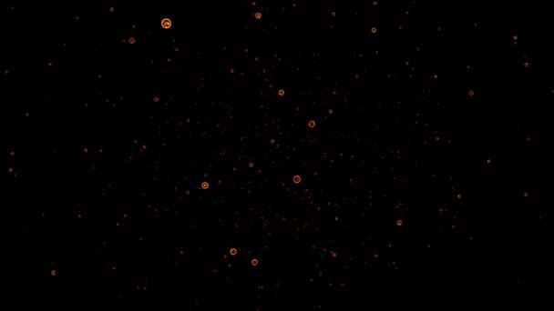 オレンジ色に落ちるループ 宇宙銀河のアニメーションブラックバックに多くの太陽の星 Quicktime Alpha Channel Prores 4444を使用して隔離されている — ストック動画