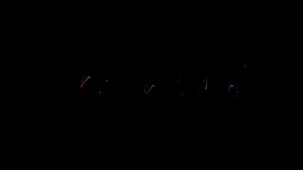 Аннотация Thank You Colorful Neon Laser Text Effect Animation Cinematic — стоковое видео