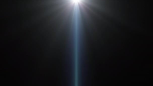 Pętla Górny Środek Blask Biały Niebieski Optyczny Obiektyw Rozbłyski Promieniowy — Wideo stockowe