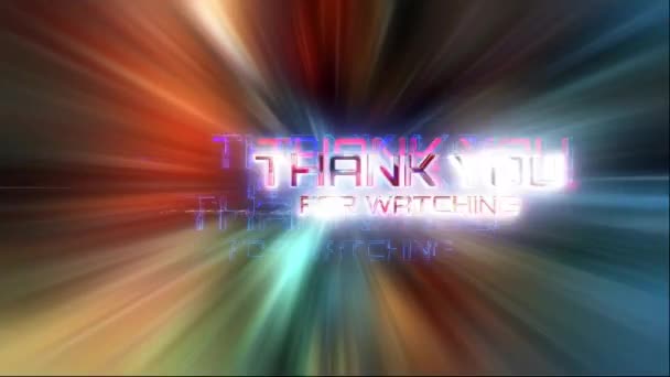 Thank You Watching Pink Neon Text Abstract Sci Word Futuristic — Stock Video