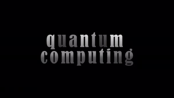 Quantum Computing Texte Argenté Avec Animation Effet Sur Fond Abstrait — Video