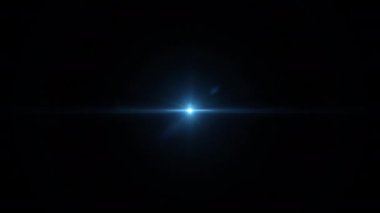 Soyut döngü merkezi yanıp sönen mavi parlayan optik ışık merceği siyah arkaplanda ışıldıyor. 4K kusursuz döngü dinamik kinetik parlak yıldız ışığı etkisi. 