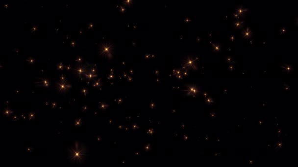 ブラック抽象的な背景に輝く金星の粒子パターンアニメーションを落下する美しいループサークル 4Kシームレスループ新年テーマの背景 — ストック動画