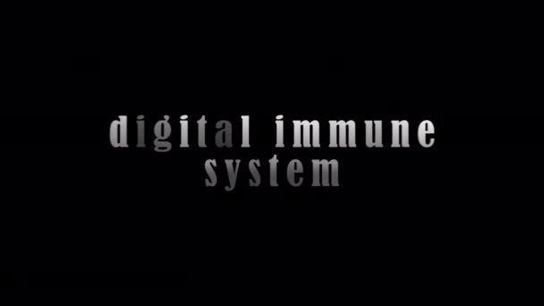 Testo Argento Del Sistema Immunitario Digitale Con Animazione Effetto Sfondo — Video Stock