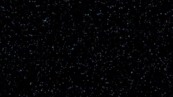 在黑色抽象背景下 环形彩星粒子从光耀斑动画中坠落下来 — 图库视频影像