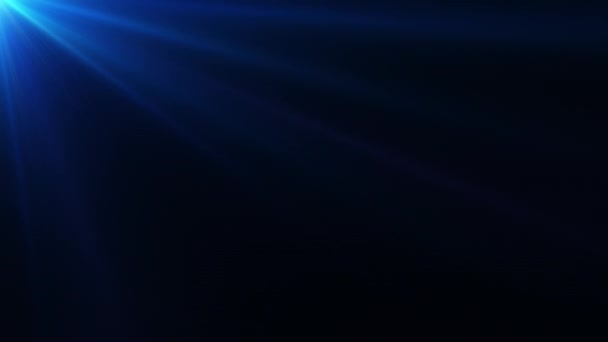 スクリーン プロジェクトのオーバーレイのためのループの上の左の光の青い輝く光学フレアの光のアニメーション抽象的な背景 — ストック動画