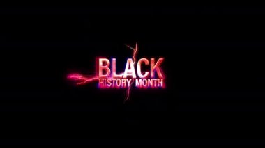 Siyah tarih ayı parlak pembe neon soyut aydınlatma arızası kara soyut arkaplan üzerine metin animasyonu  