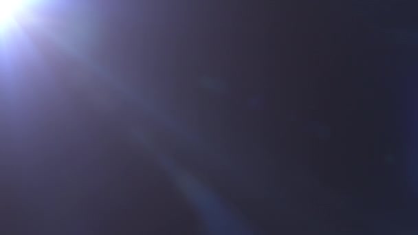 Петля Зверху Ліворуч Світиться Синій Блиск Оптичного Блиску Світла Анімація — стокове відео
