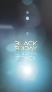 Dikey VDO Kara Cuma siyah soyut arkaplan üzerinde altın renkli neon renkli lazer metin sinematik başlık animasyonu.