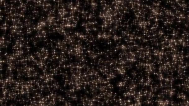 Függőleges Vdo Gyönyörű Hurok Mozgó Arany Csillagok Részecskék Optikai Fáklyák — Stock videók