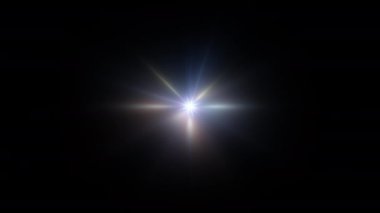 Soyut döngü merkezi renkli ışıldayan yıldızlar optik ışık merceklerini çizer titreşen animasyon arka plan 4K dikdörtgen dinamik kinetik parlak yıldız ışığı