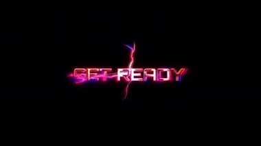 Pembe parlak, neon ışıklı metin arızası bilim kurgu, fütüristik Hitech başlık soyut arka plan.