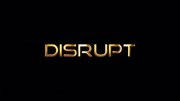 Loop Disrupt Gold Text Shine Loop Light Motion Effect Title — Stockvideo
