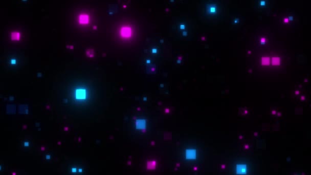 Seamless Loop Flashing Blue Pink Pixel Led Neon Lights Mosaik — Stockvideo