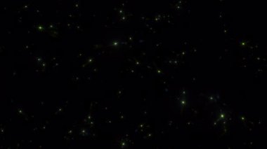 Döngü yeşil yıldız parçacıkları siyah kabataslak arkaplan üzerinde hareket eder. Reklam konseptini tanıt QuickTime Alpha Channel 444 'ü kullanarak izole et