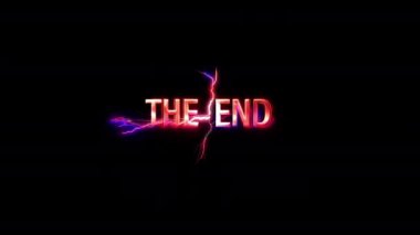 The End Pembe Parlak Parlak Parlak Parlak Parlak Parlak Parlak Metin Arızası Bilim Kurgu Fütüristik Hitech başlıklı soyut arka plan.