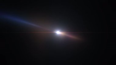 Soyut döngü titreşen merkez renkli parlak yıldız optik ışık mercekleri ekran projesi örtüsü için siyah arkaplan üzerinde canlandırma yapar. 4K pürüzsüz döngü dinamik parlak yıldız ışığı