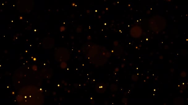 Soyut Döngü Animasyonu Siyah Arkaplanda Uçuşan Turuncu Renkli Balon Parçacıkları — Stok video