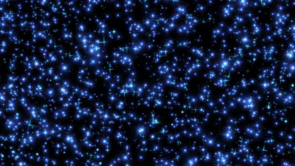 Pionowe Vdo Piękna Pętla Spada Blask Niebieskie Gwiazdy Cząstki Optyczne — Wideo stockowe
